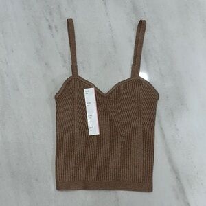 NWT WILD FABLE Brown Knit Crop Camisole Top